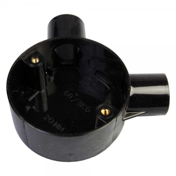 PVC Conduit Angle Box 25mm - Black