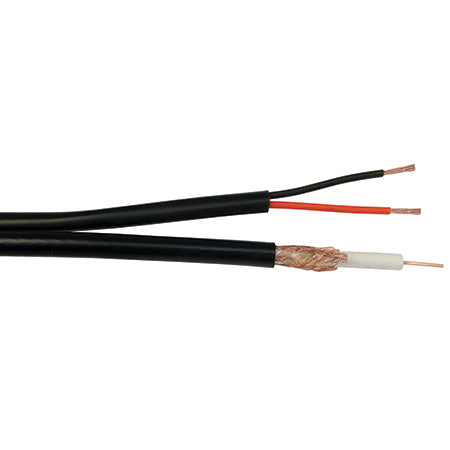 RG59 Coaxial + 2 Core Power (Shotgun) CCTV Cable - Black