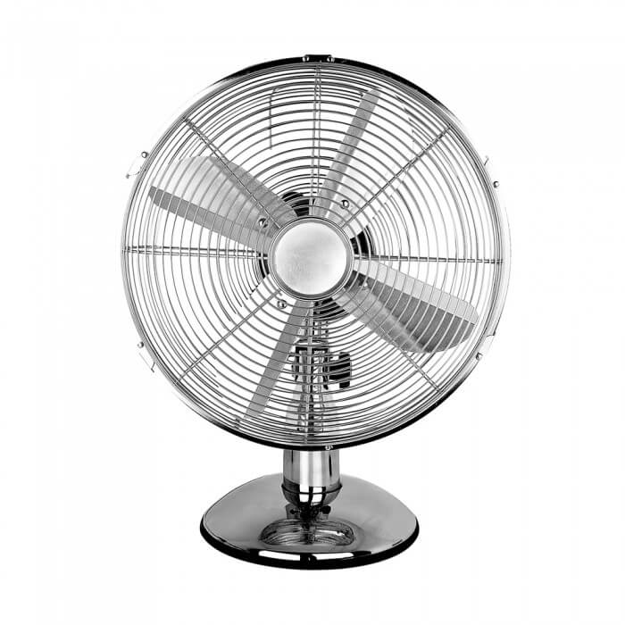 12 inch Oscillating Portable Desk Fan - Chrome