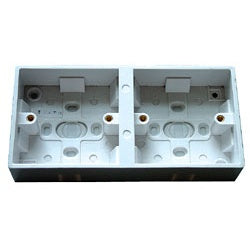 QA Dual Accessory Surface Patress Back Box - 25mm