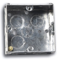 Single Galvanised Metal Recessed Pattress Knockout Back Box - 16mm