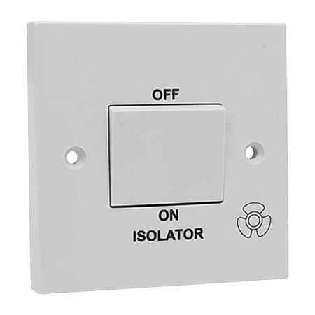 Excel 3 Pole Fan Isolator Switch - White