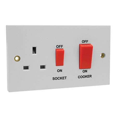 Excel 45A Cooker Control with 13A Socket