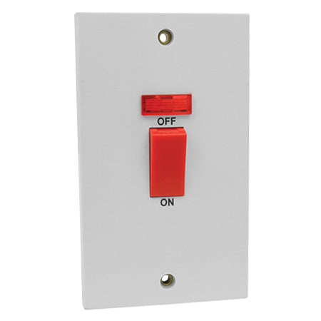 Excel 45A D.P. Switch with Neon - Rectangular