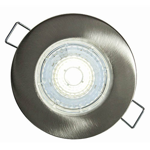 H2 Lite Fire Rated 4.3W Dimmable LED Downlight IP65  Brushed Steel 4000K