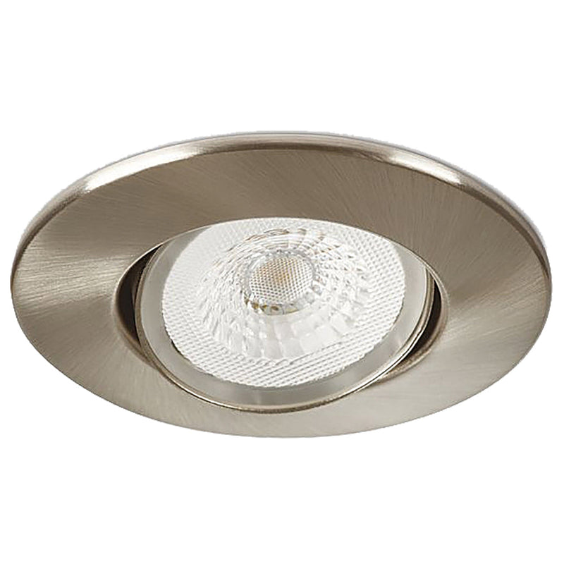 H4 Lite 4.4W Adjustable LED Downlight with Bezel & Easy-Fit Connector - Brushed Steel WW