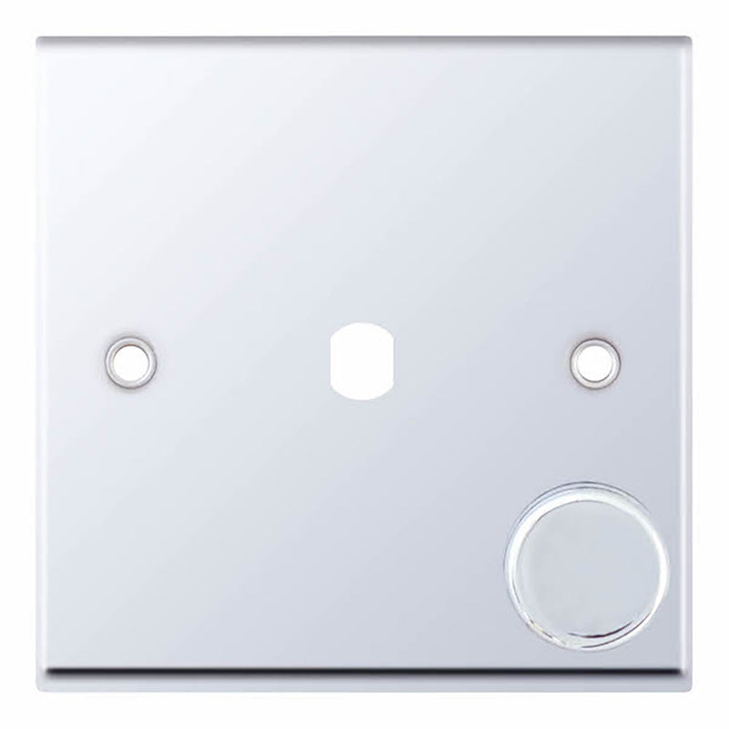 1 Aperture Empty Dimmer Plate with Knob – Polished Chrome
