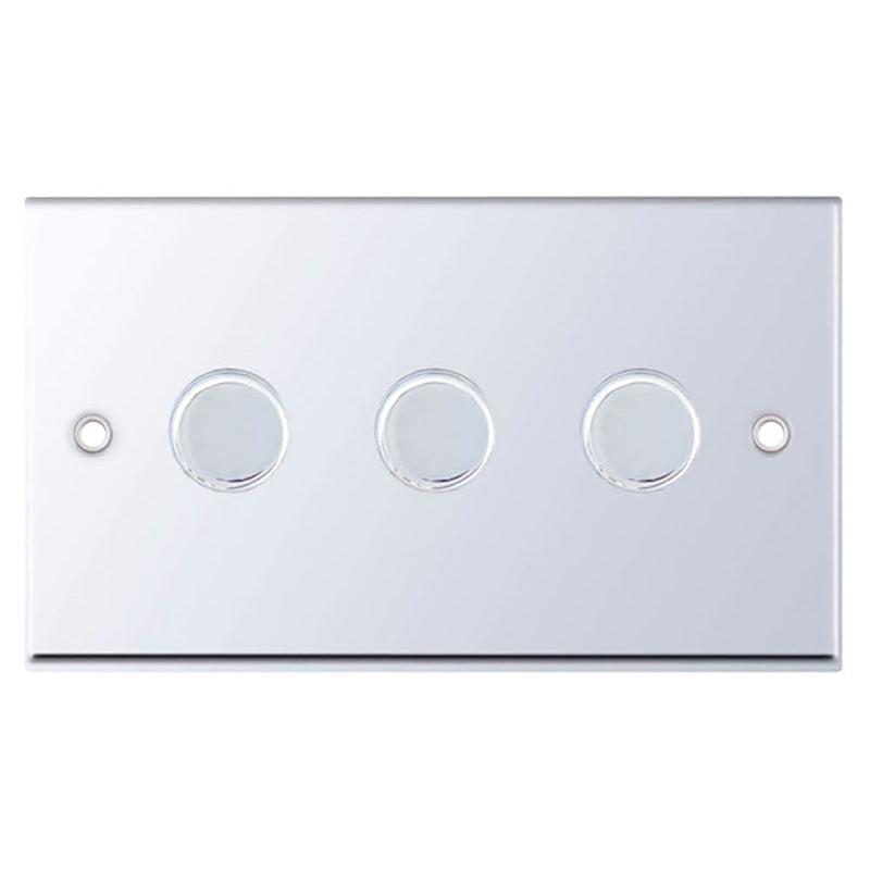 Polished Chrome 3 Gang 2 Way Dimmer Switch