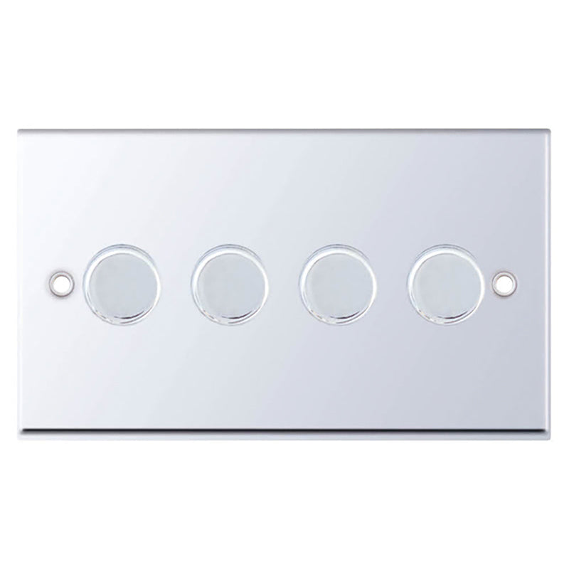 Polished Chrome 4 Gang 2 Way Dimmer Switch