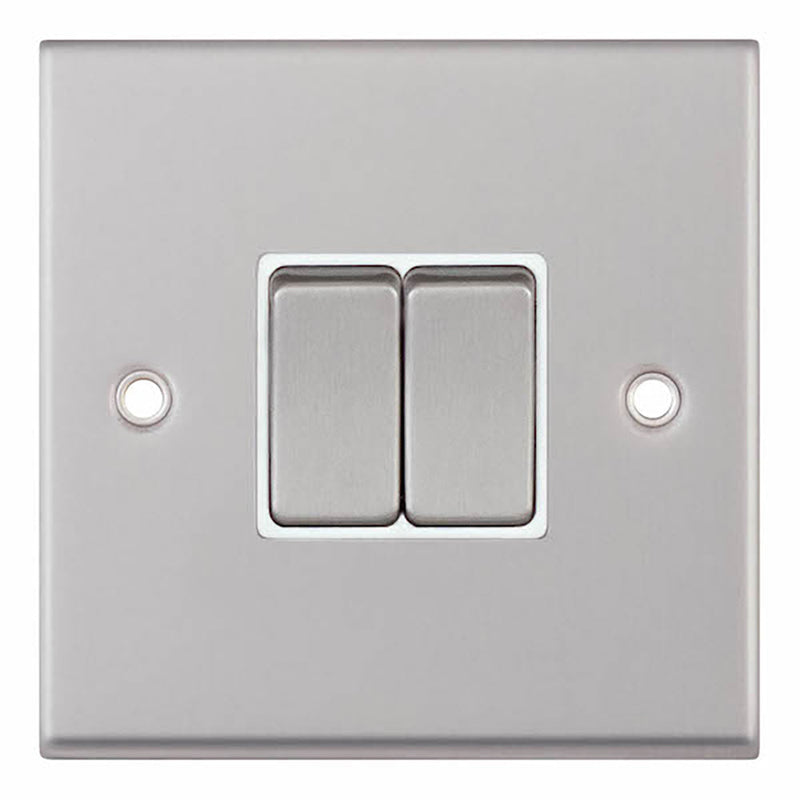 10 Amp Plate Switch – 2 Gang 2 Way White