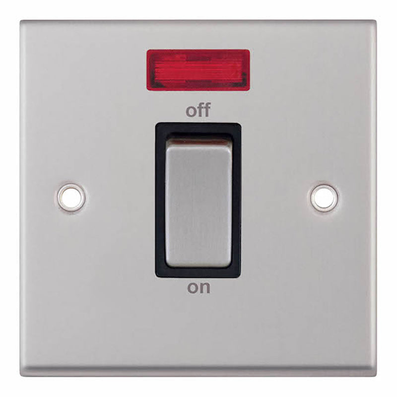 45 Amp DP Switch with Neon – 1 Gang Plate
