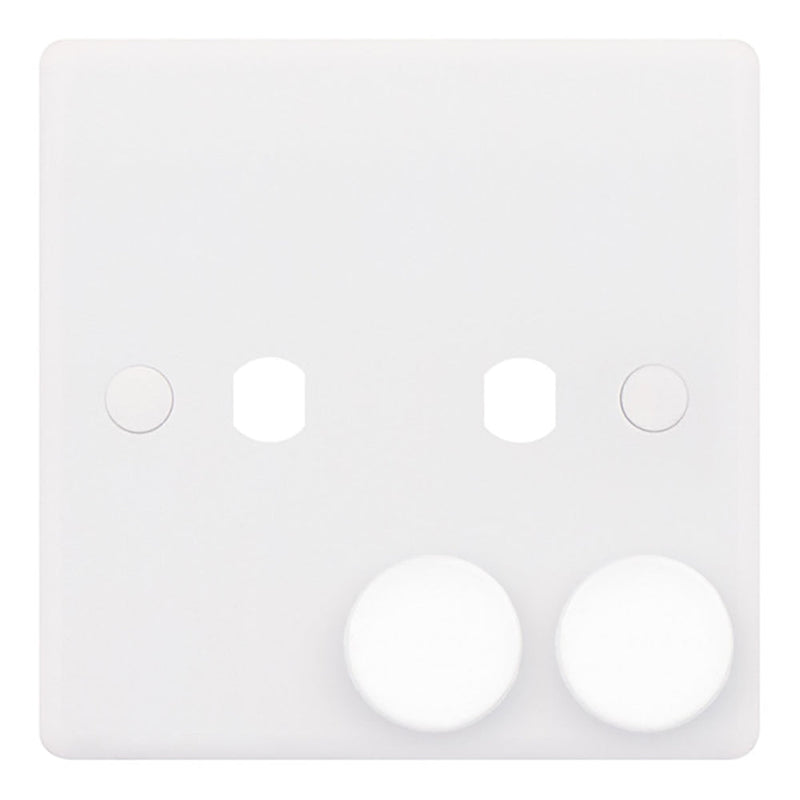 2 GANG DIMMER PLATE WITH KNOBS