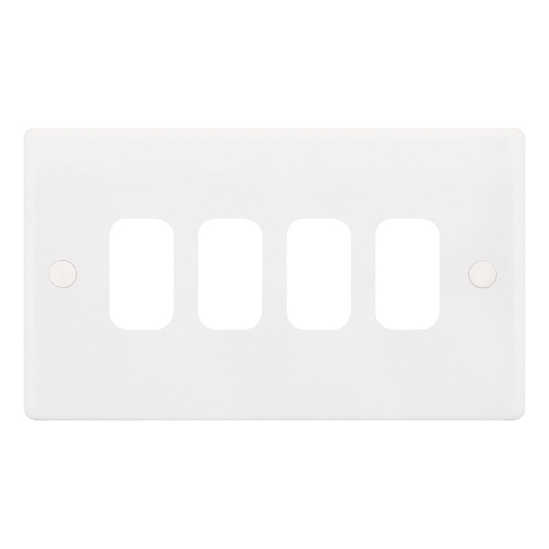 4 Aperture Modular Plate – Smooth – White