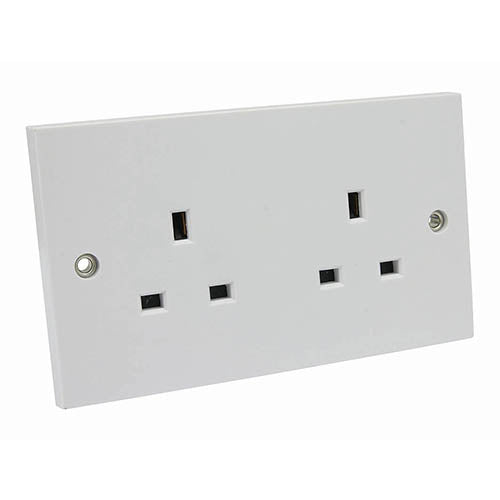 13A Unswitched 2 Gang Twin Double Socket