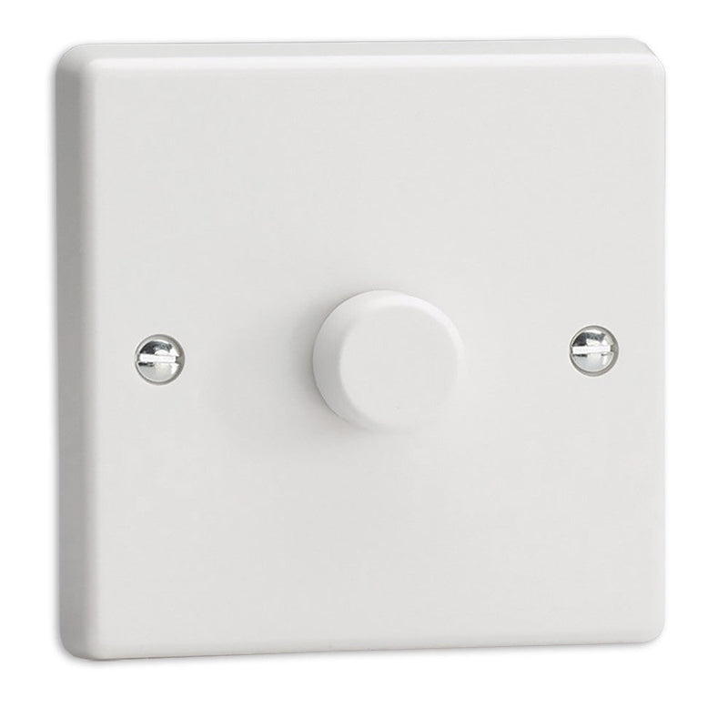 Varilight 1 Gang 2-Way Push-On/Off Rotary Dimmer 1x 60-400W White