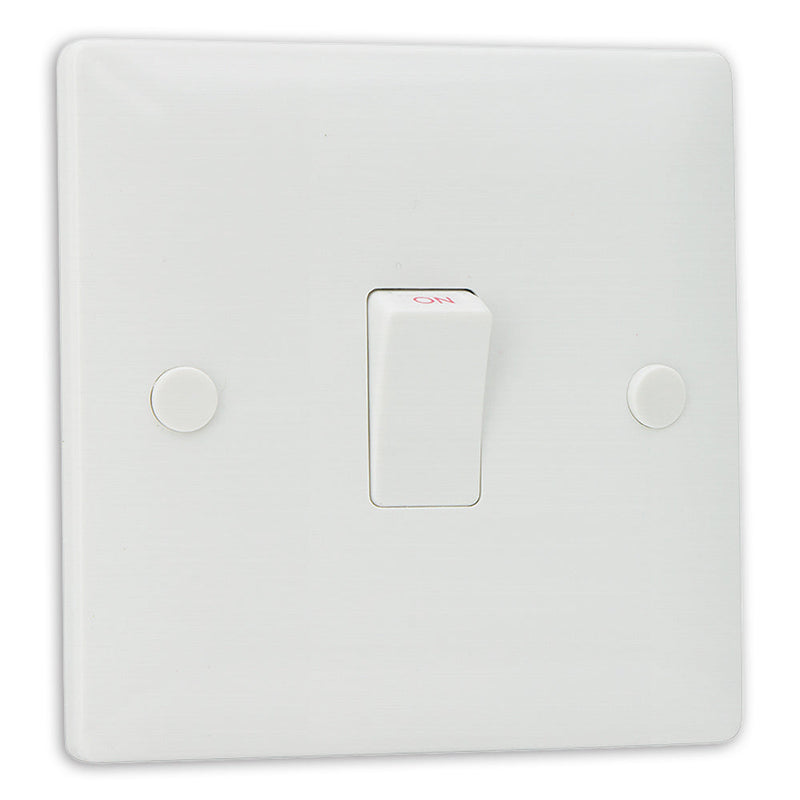 Slimline White 1 Gang 20A Double Pole Switch