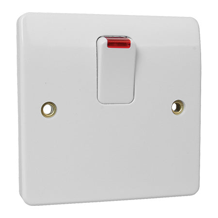 MK Logic Plus 20A Switch with Flex Outlet with Neon - White