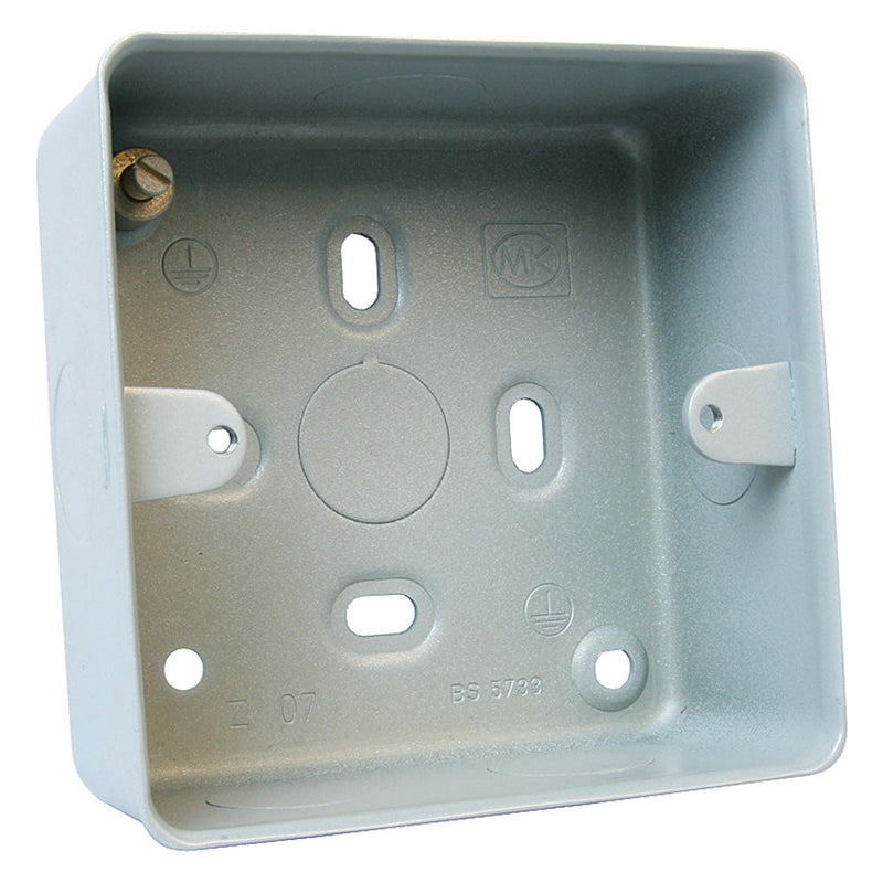 MK Steel Surface Box - 1 Gang 41mm 5 x 20mm Knockouts