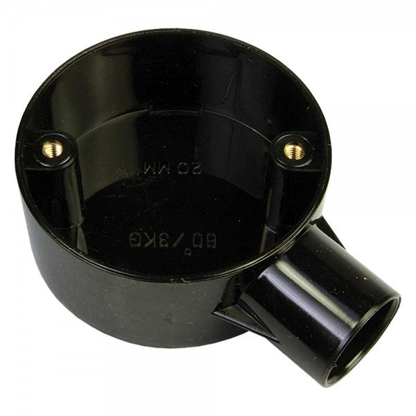 PVC Conduit Terminal Box 25mm - Black