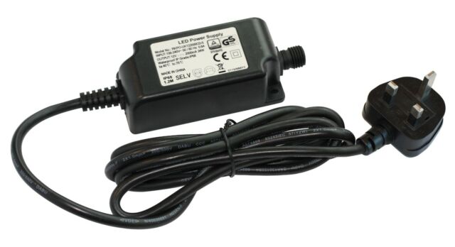 Plug & Play Lighting 12V 24W Transformer Adaptor inc 2M & 3 Pin Plug