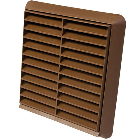 4 Inch 100mm Fixed Louvre Grille - Brown 